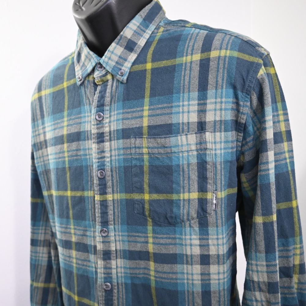 Eddie Bauer Flannel Shirt Plaid Classic Fit Long Sleeve Button Up Mens Size XL